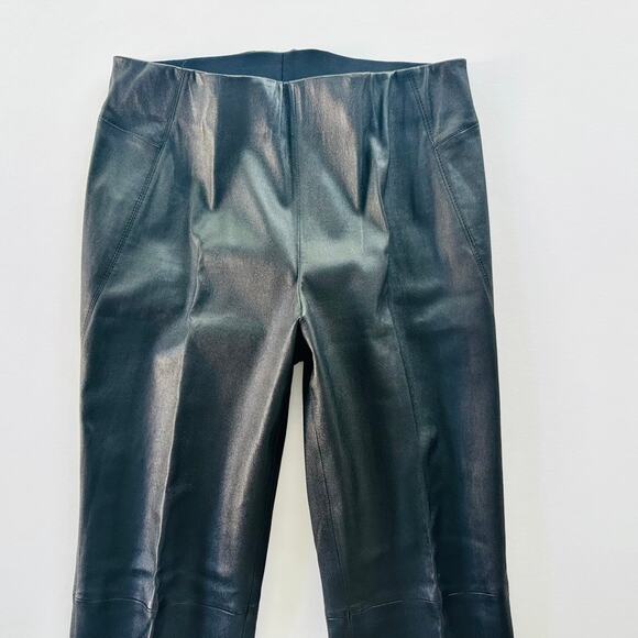 Lafayette 148 Stretch Nappa Lambskin Black Leather Greenwich Legging Size Medium - Picture 7 of 13